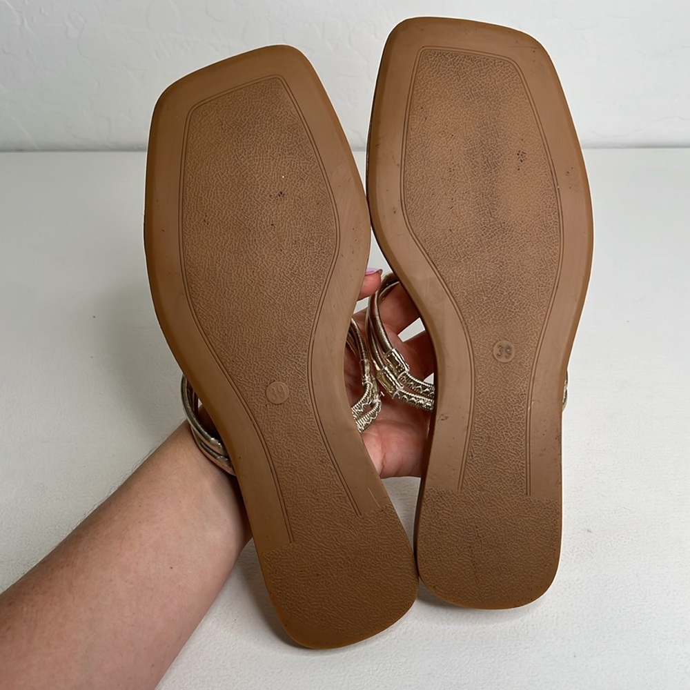 Azalea Wang Stetson Sandal In Gold size 39 - Picture 9 of 10